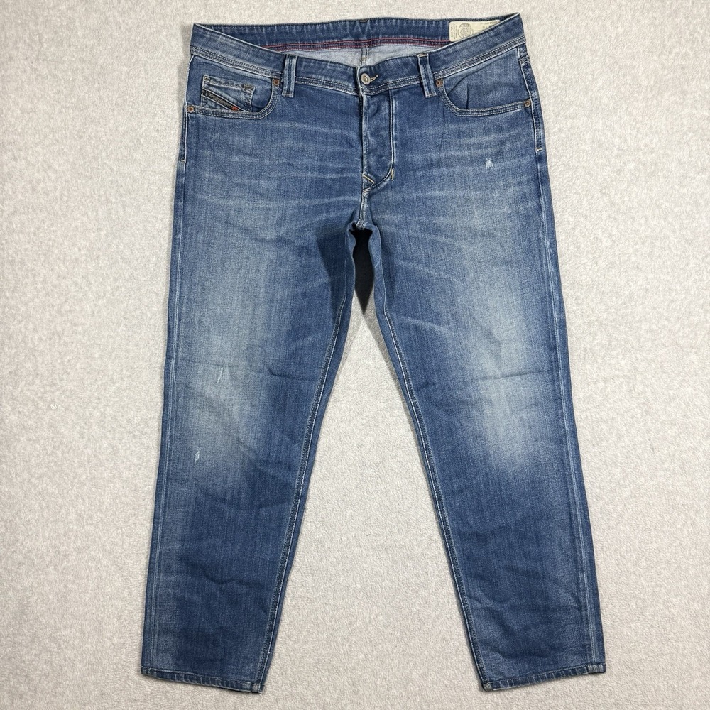 Diesel Larkee-Beex Jeans Mens 38x29 Blue Tapered Leg Stretch Denim Pants